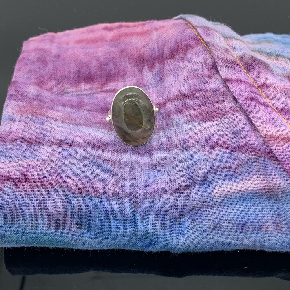 🌟925 SILVER & LABRADORITE RING - Picture 2 of 7